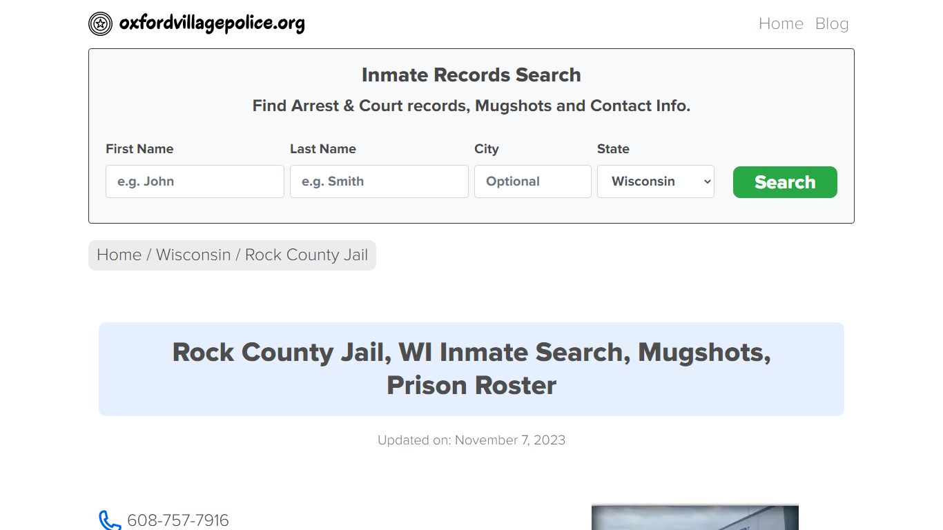Rock County Jail, WI Inmate Search, Mugshots, Prison Roster